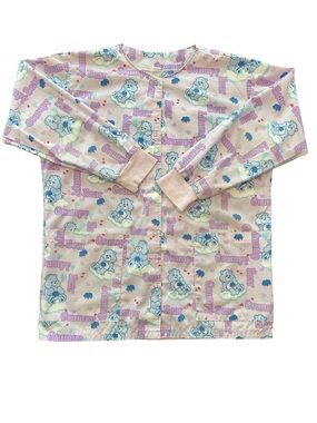 VTG 90’s “Grumpy Bear” Care Bears cartoon long sleeve scrub jacket whimsical L